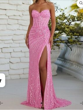 Mermaid Sweetheart Neck  Floor Length Prom Dresses with Sparkly Sequin Size 0